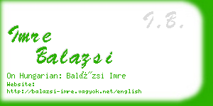 imre balazsi business card